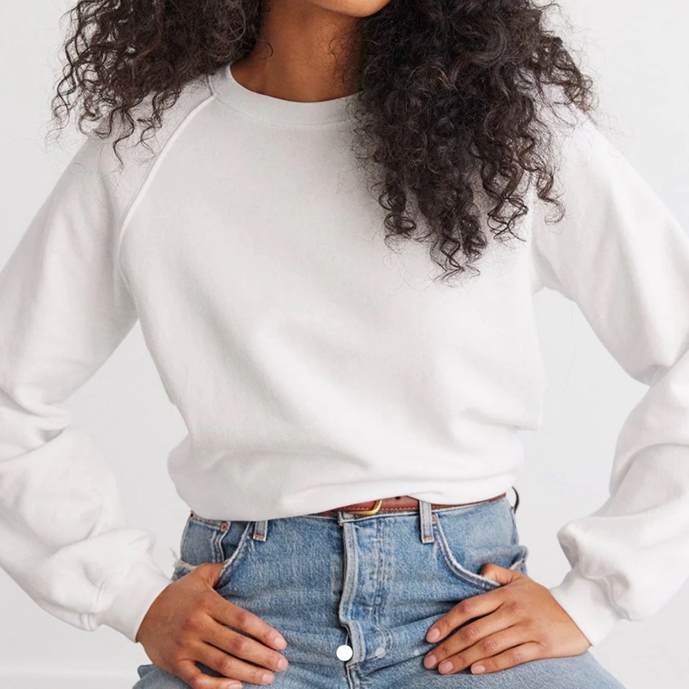 Unsubscribed Raglan French Terry Crewneck Sweatshirt Size Extra Small Cotton
